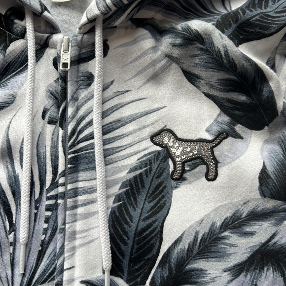 PINK zip up jacked with detailed sleeves made from sequins and PINK emblem! - Picture 4 of 5